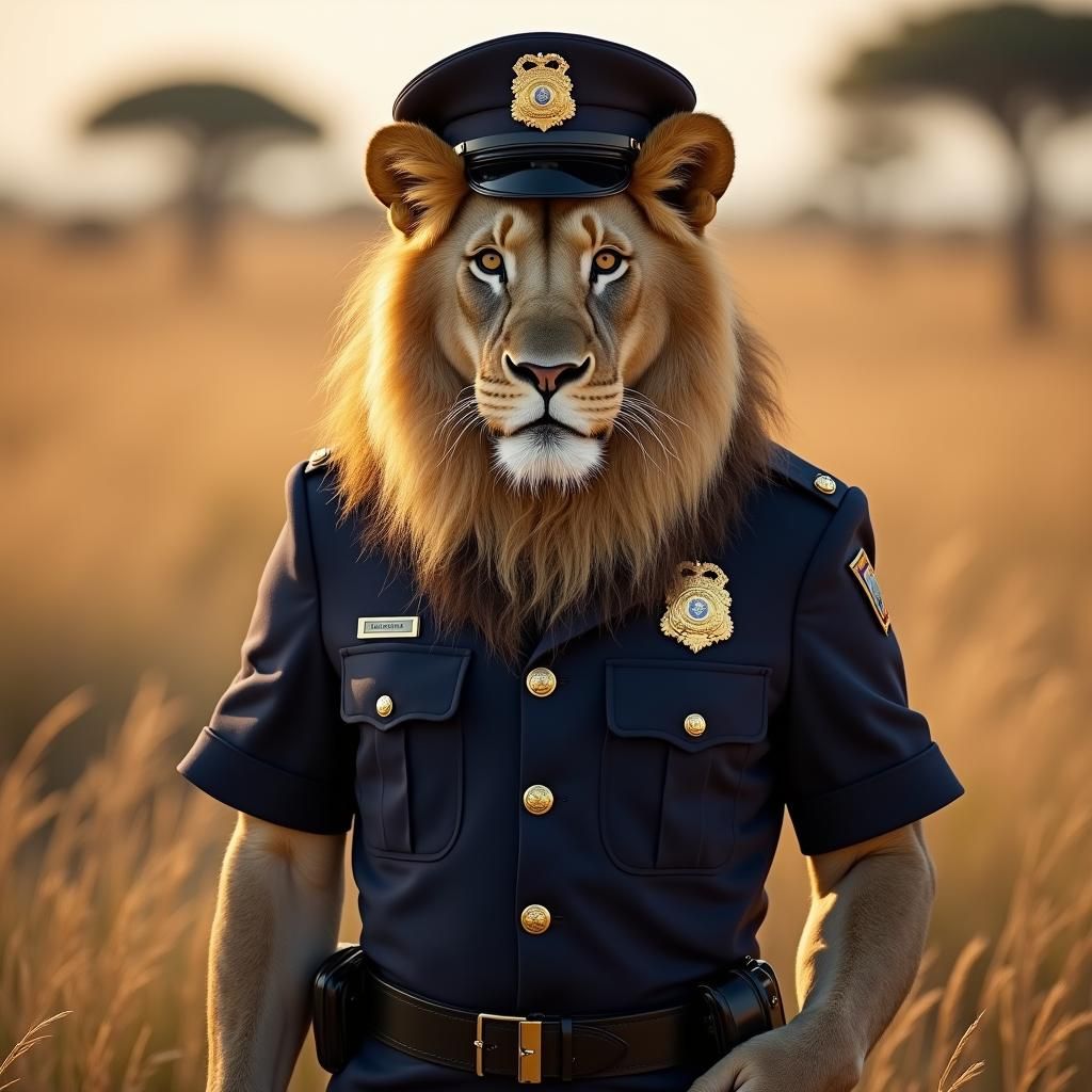 A lion police officer