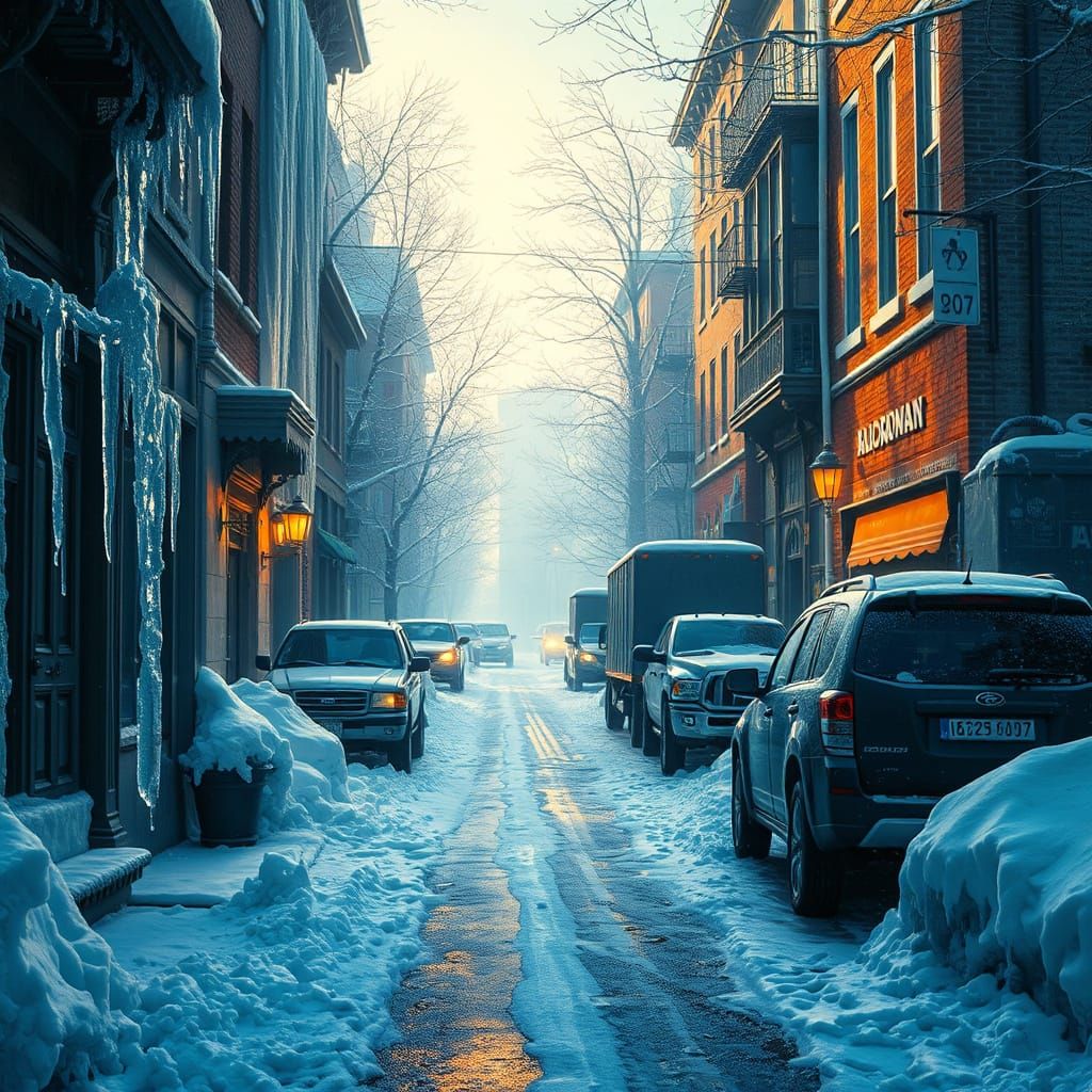 Frosted Winter Wonderland Streetscape