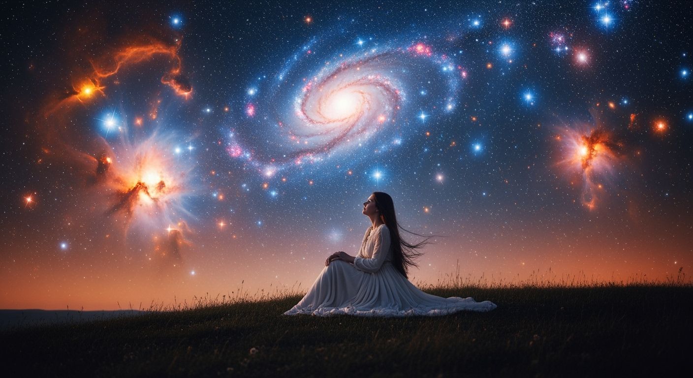 Woman Gazing at the Milky Way Galaxy