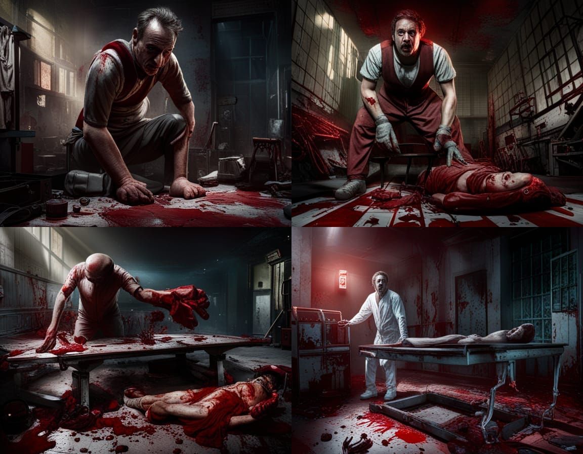 Horrific Operating Room Scene in Detailed Matte Painting