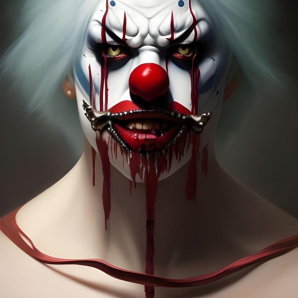Scary Clown Portrait with Dynamic Lighting