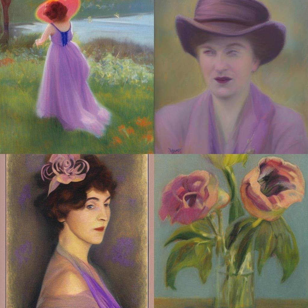 Ethereal Figures in Historic Mural Style