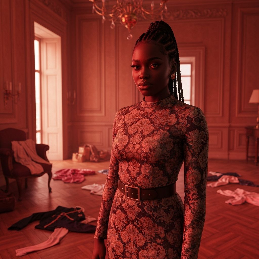 Dystopian Baroque Woman in Renaissance Interior