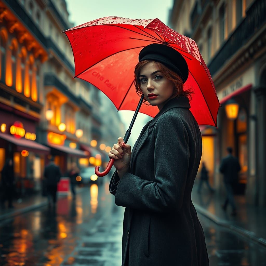 Woman's Introspective Stroll Through Parisian Streets