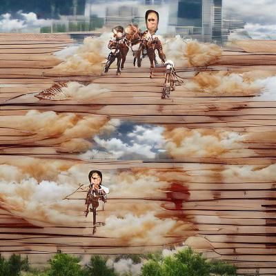 Stylized Attack on Titan Scene