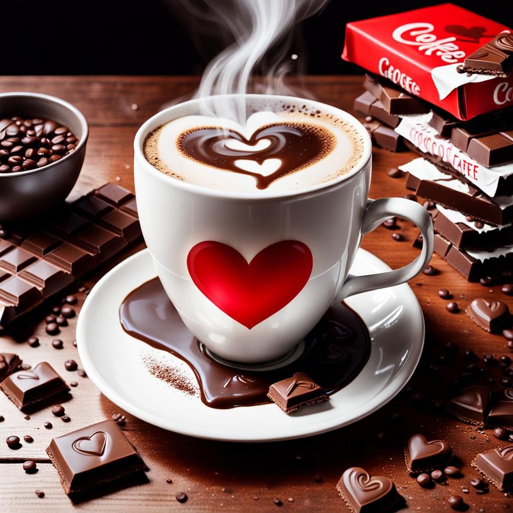 Coffee Cup with Heart, Fantasy Concept Art