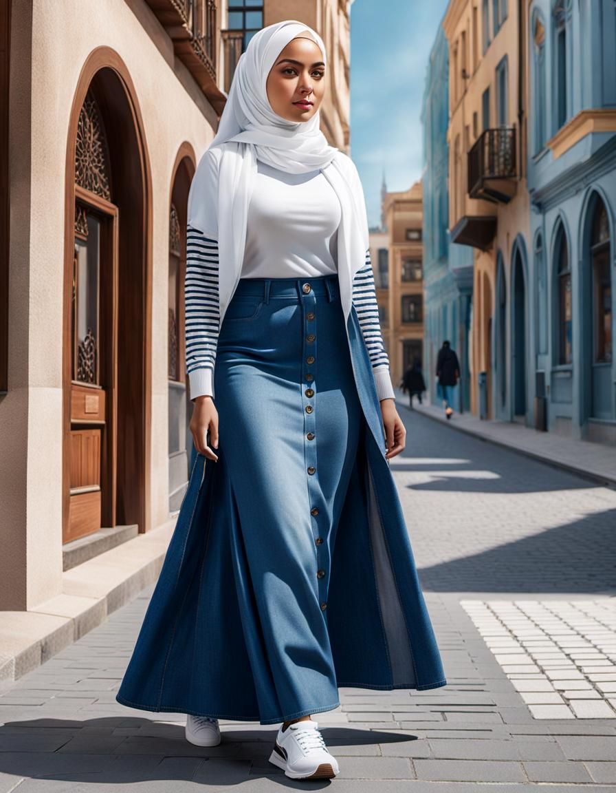 Hypernatural Portrait of Curvy Woman in City