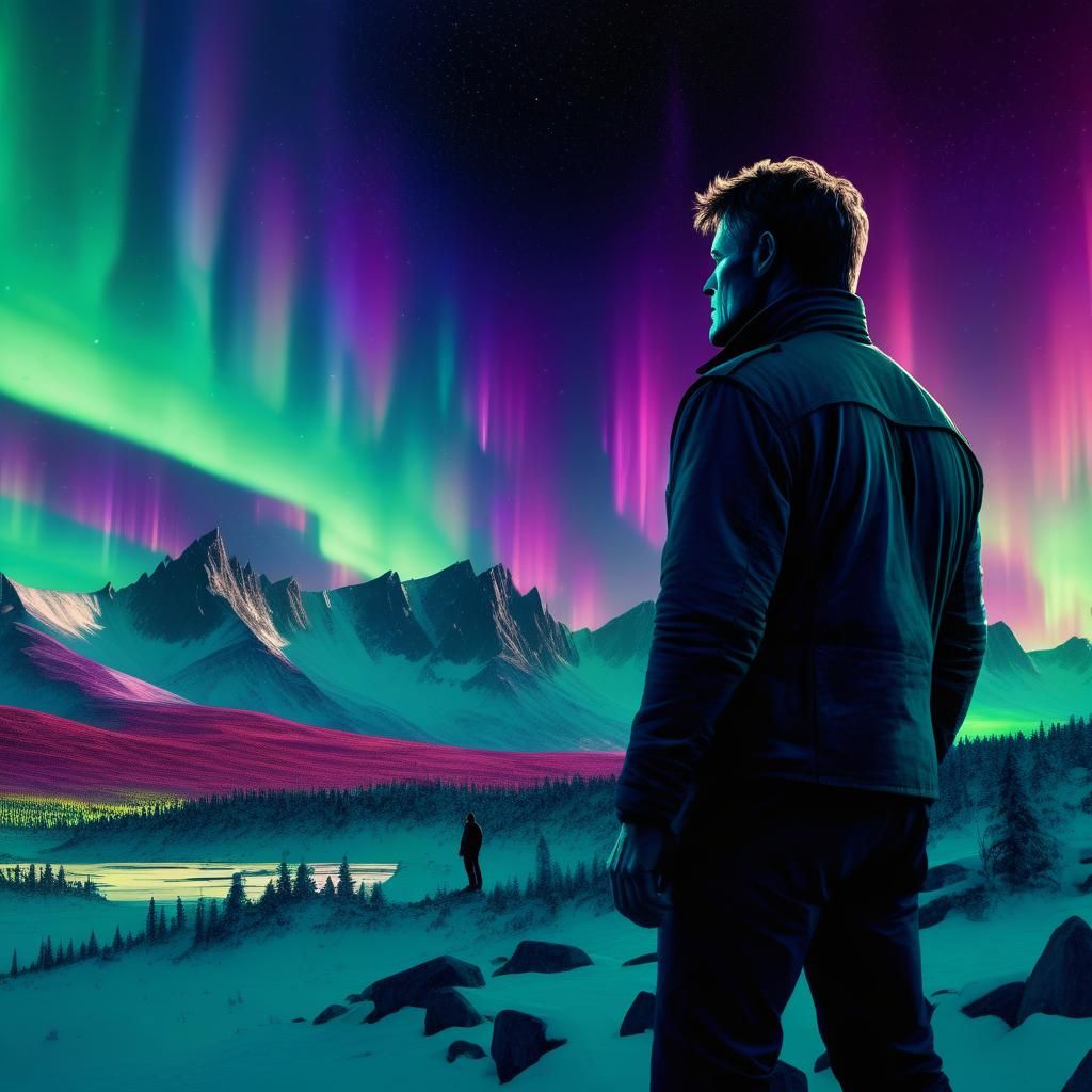 Aurora Landscape with Ethereal Glow in Fantasy Art