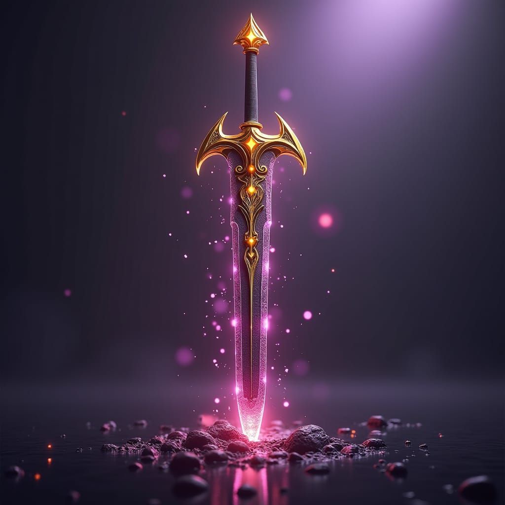 Epic Fantasy Sword Concept Art in 8k