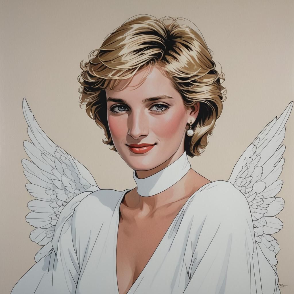 Princess Diana as Angel in Nagel Style