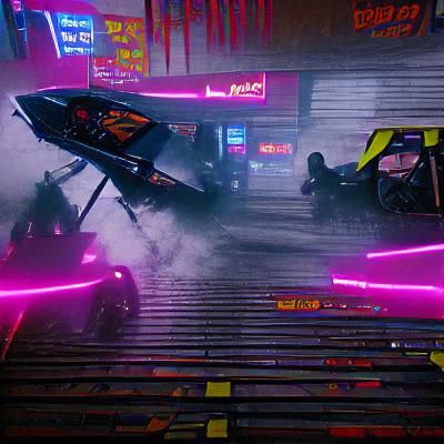 Cyberpunk 2099 Death Race in Neon Cityscape