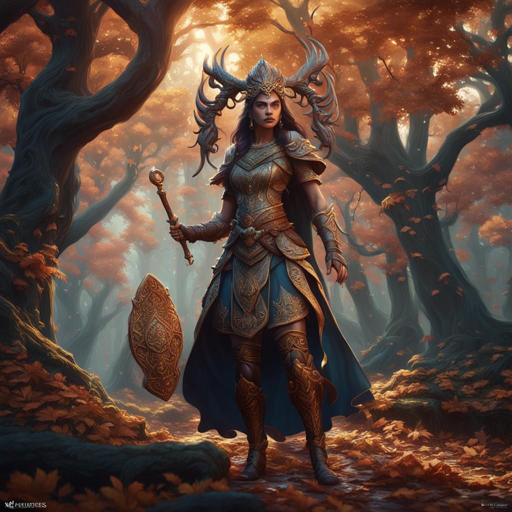 Centauress of the Mystic Wood: Detailed Matte Painting