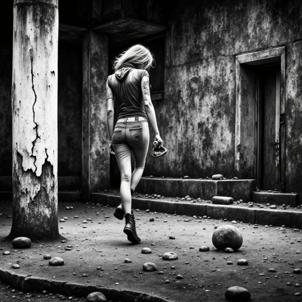 Dystopian Urban Wasteland with Giant Creatures