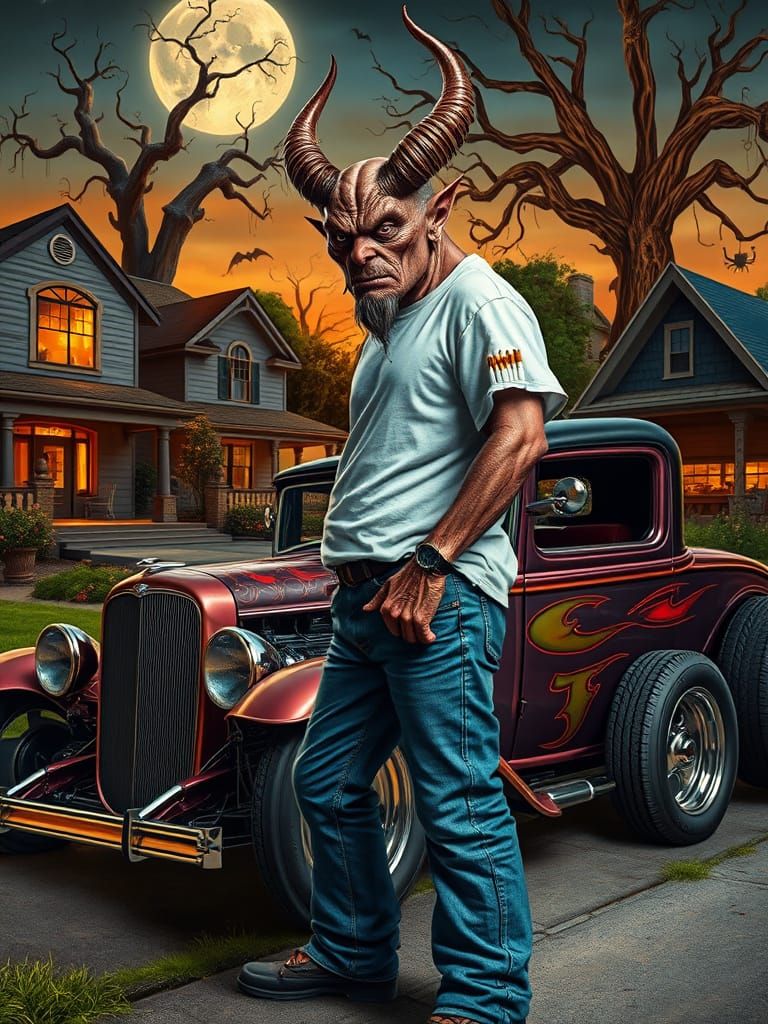 Hillbilly Demon's Hot Rod in Kustom Kulture Style