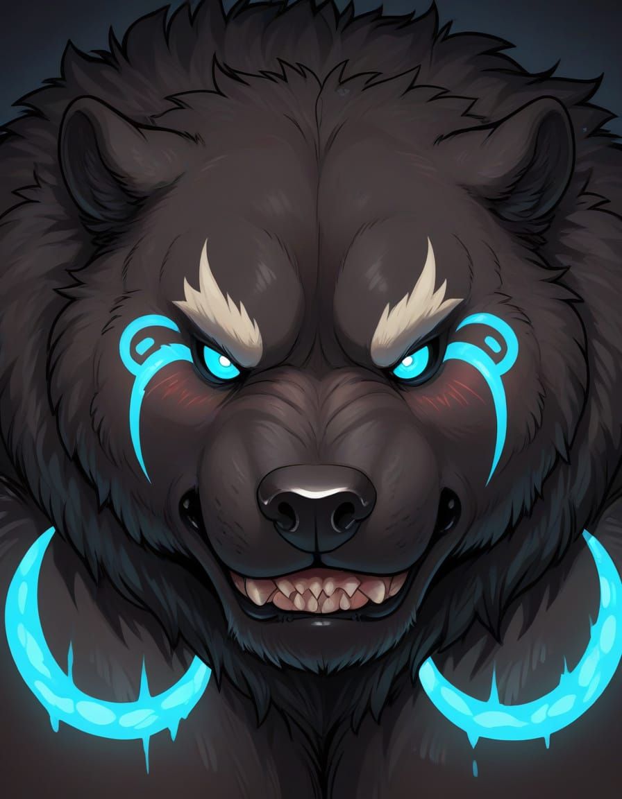 Fierce Tribal Bear in Voodoo-Inspired Portrait