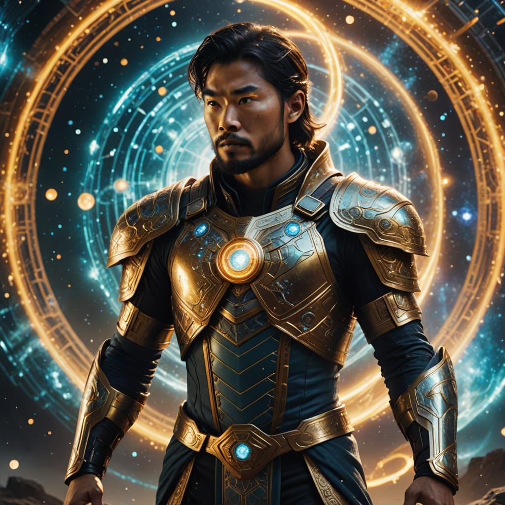 Celestial Hero Transcends Dimensions in Shimmering Gold and ...