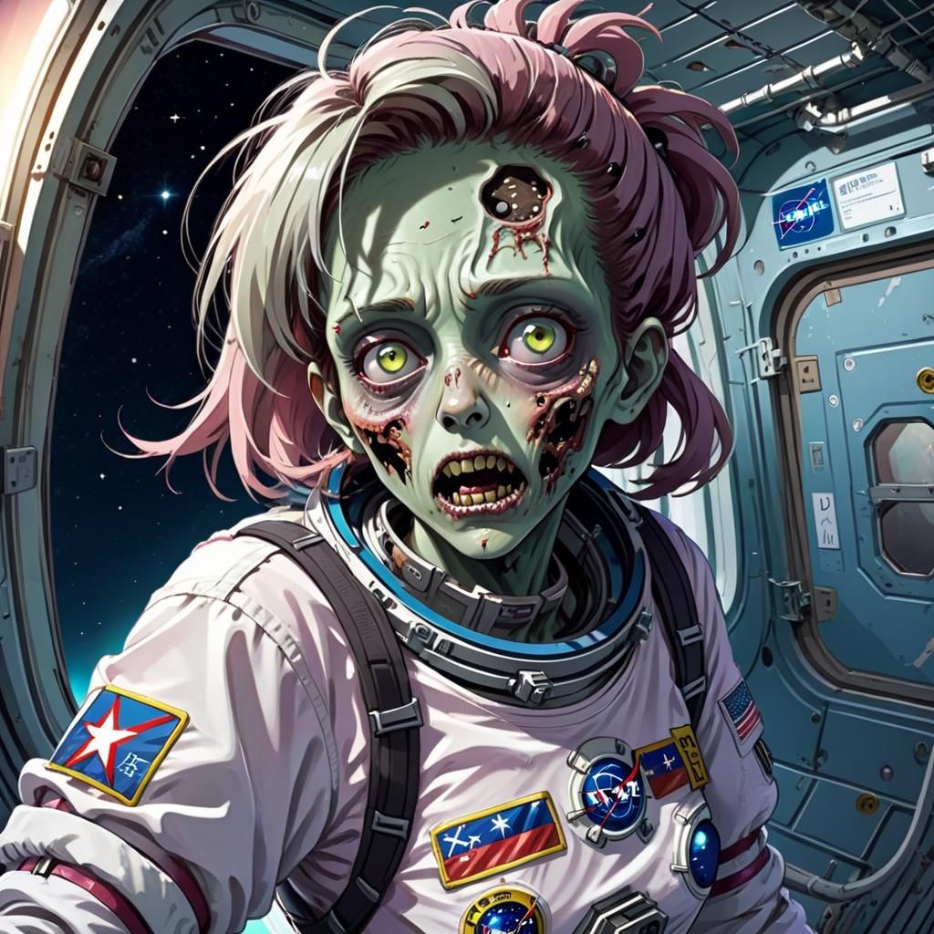 Anime Zombie Girl Makes Space Station Repair