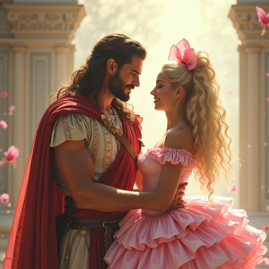 Ethereal Royal Couple in Divine Setting