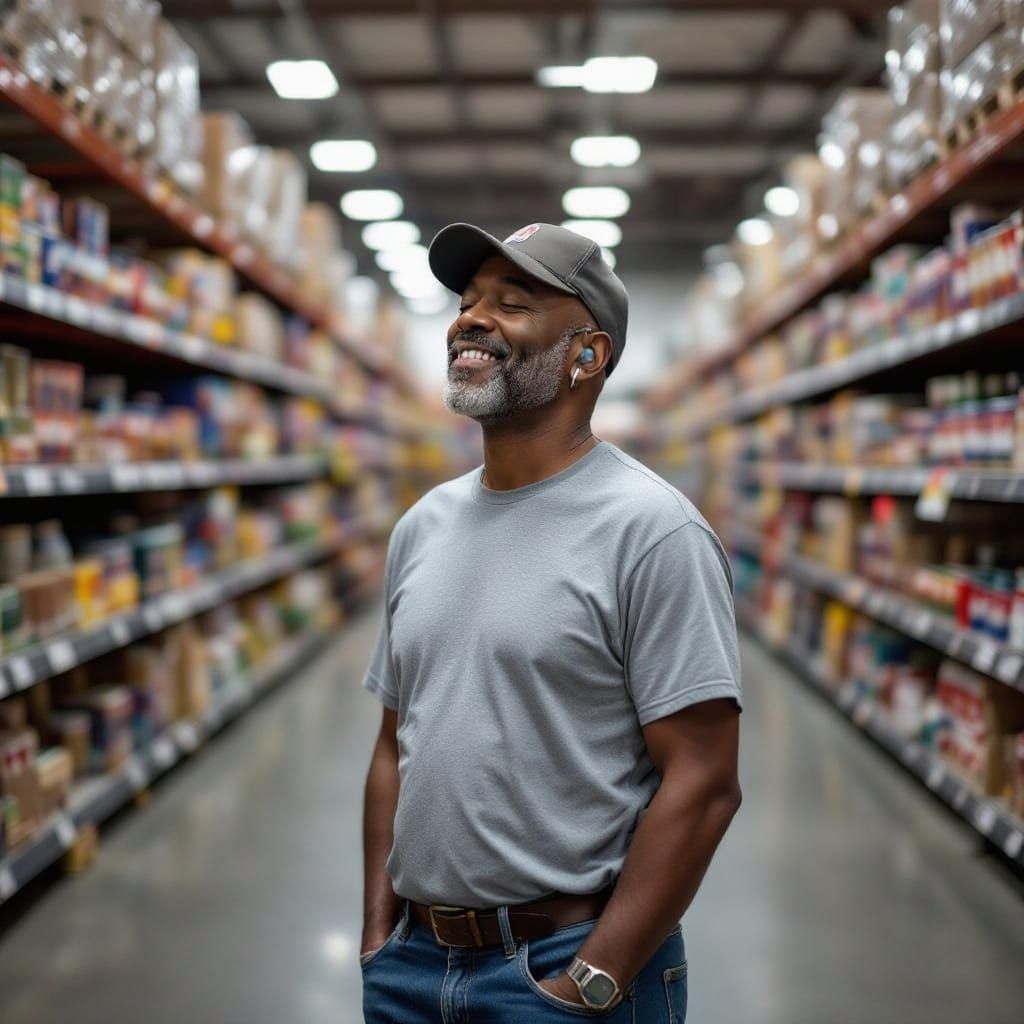 African American Man Finds Peace in Costco