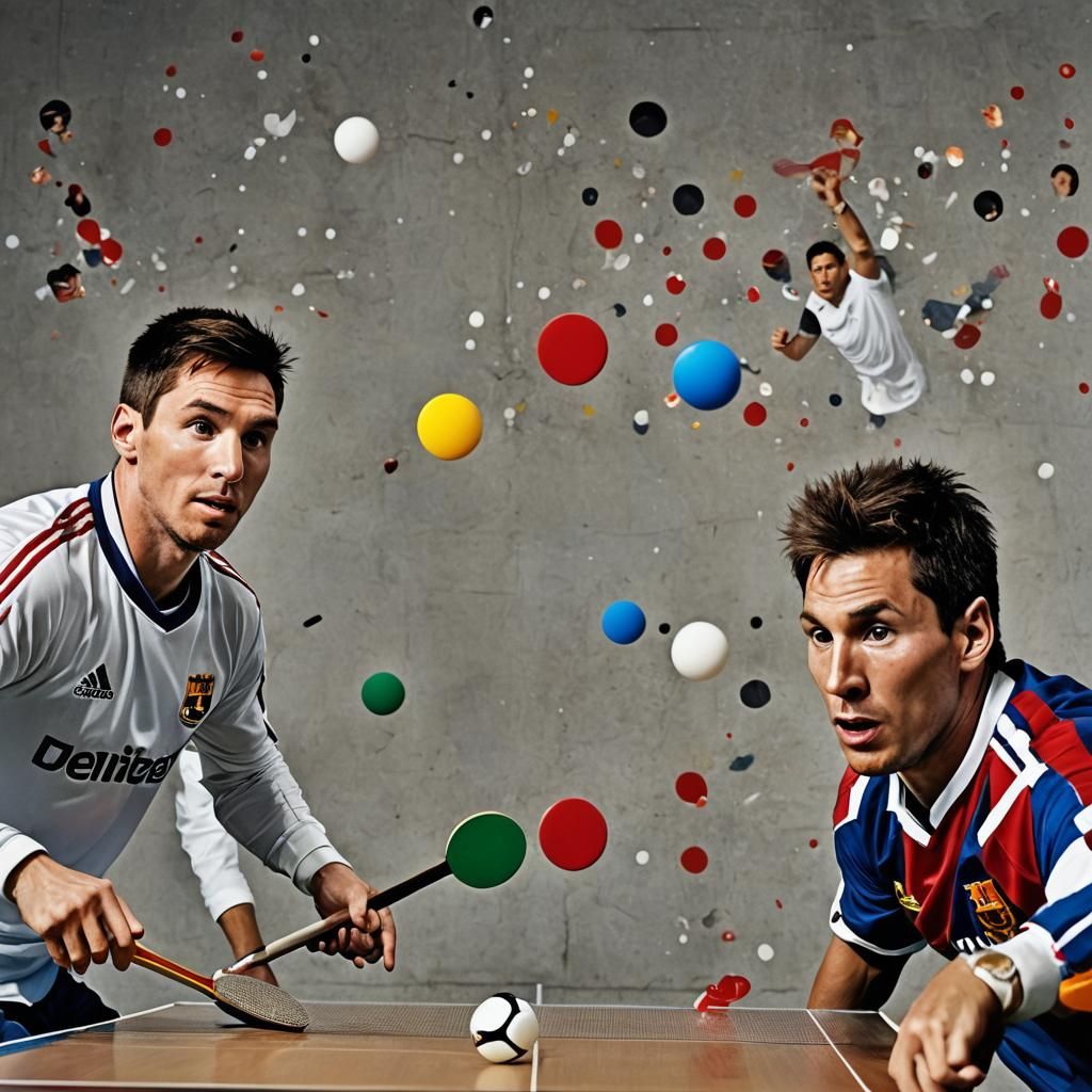 Messi and Ronaldo Ping Pong Portrait