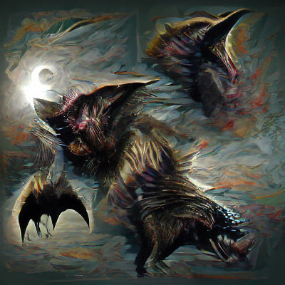 Terrifying Werebat Perched on Gothic Architecture