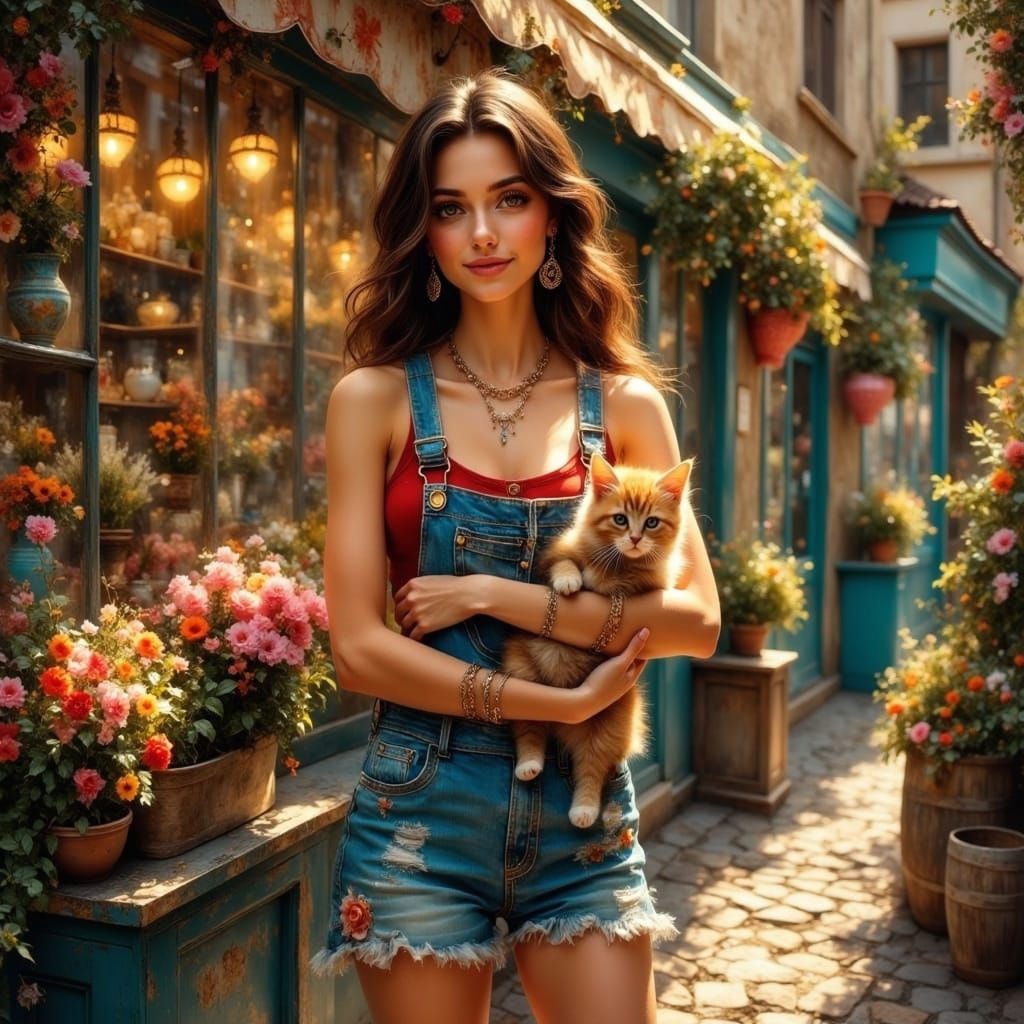 Fantastical Female in Dreamy Floral Surroundings