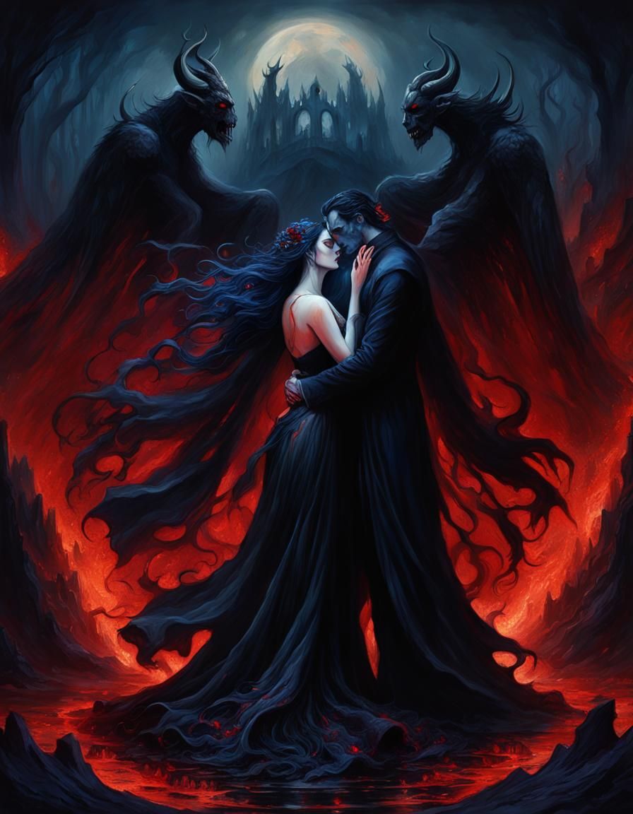 Demonic Lovers: A Dark Fantasy Scene