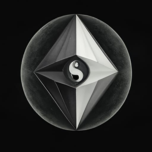 Yin Yang Diamond in 3D Digital Illustration
