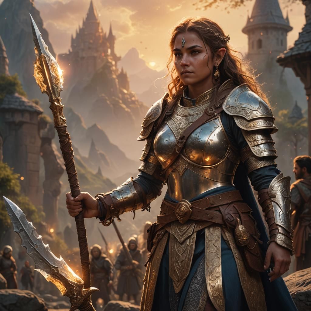 Female Dwarf Cleric in Mystical Aura