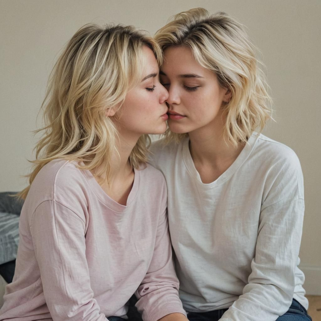 Intimate Portrait of Two Women in Art Nouveau Style