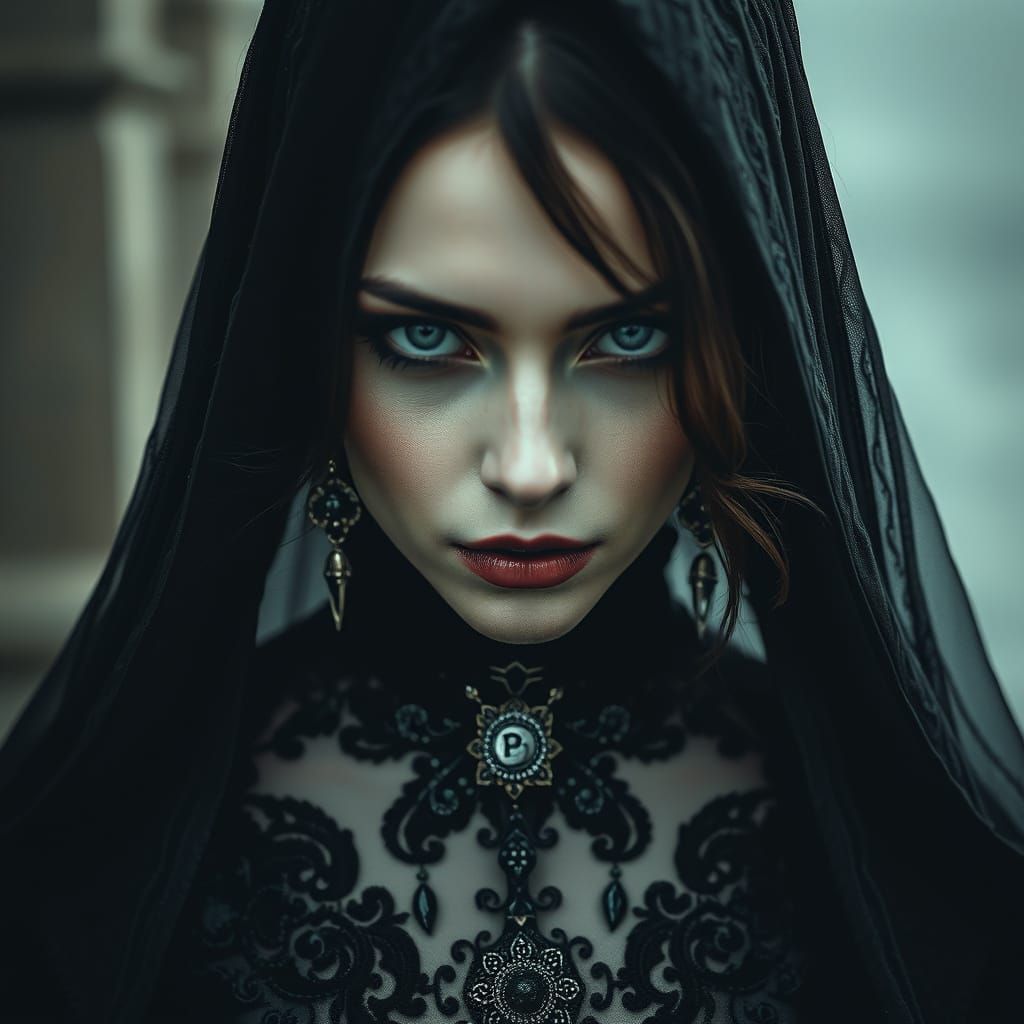 Gothic Beauty Through a Distorted Lens