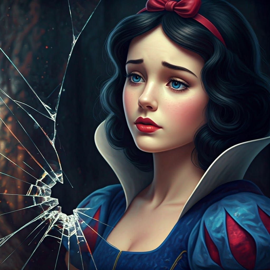 Snow White's Reflection in Shattered Mirror