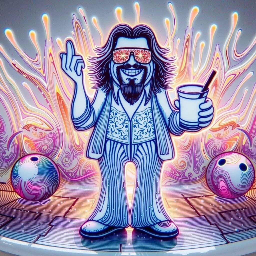 The Dude's Radiant Moment on a Windy Pike Place