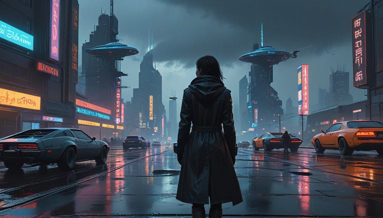 Neon Metropolitan Dreamscape at Night