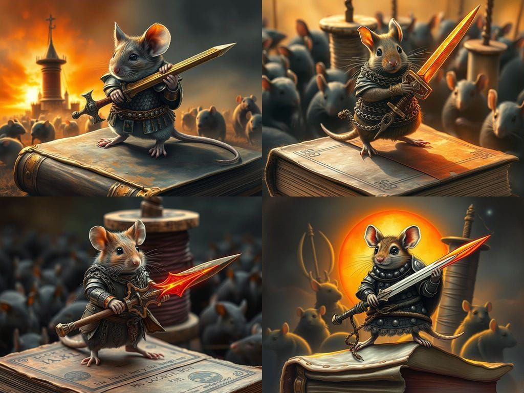 Heroic Field Mouse in Rustic Armor