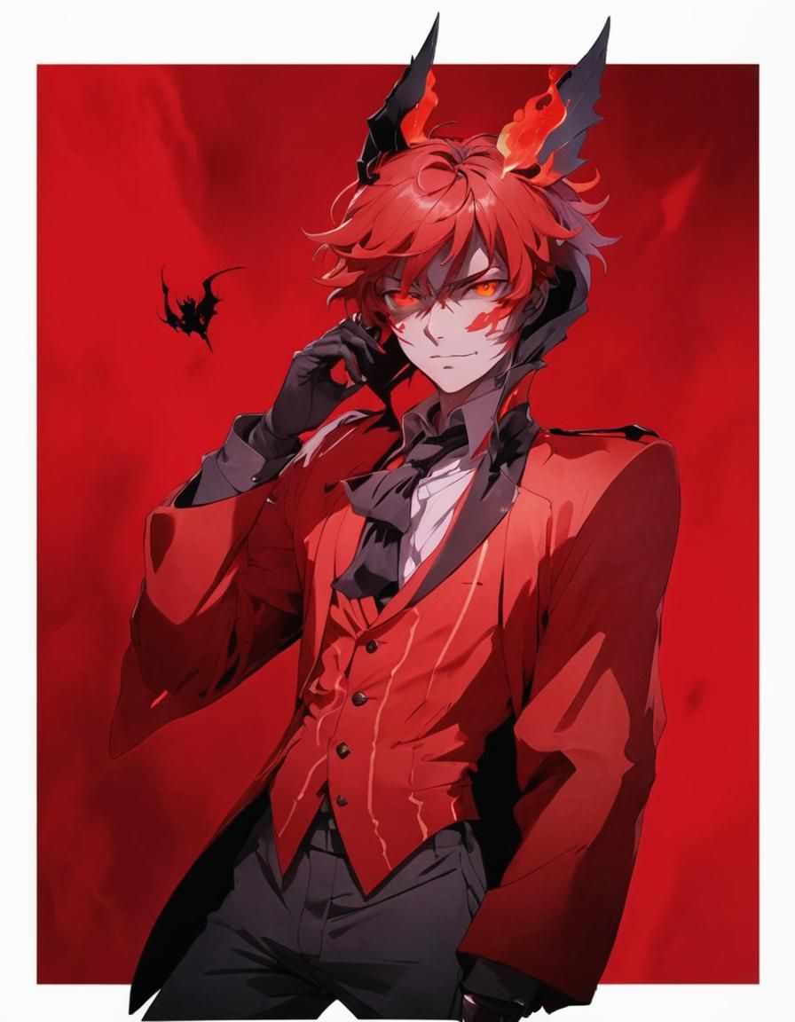 Ominous Alastor in Smoky Alleyway: 3D Anime Art