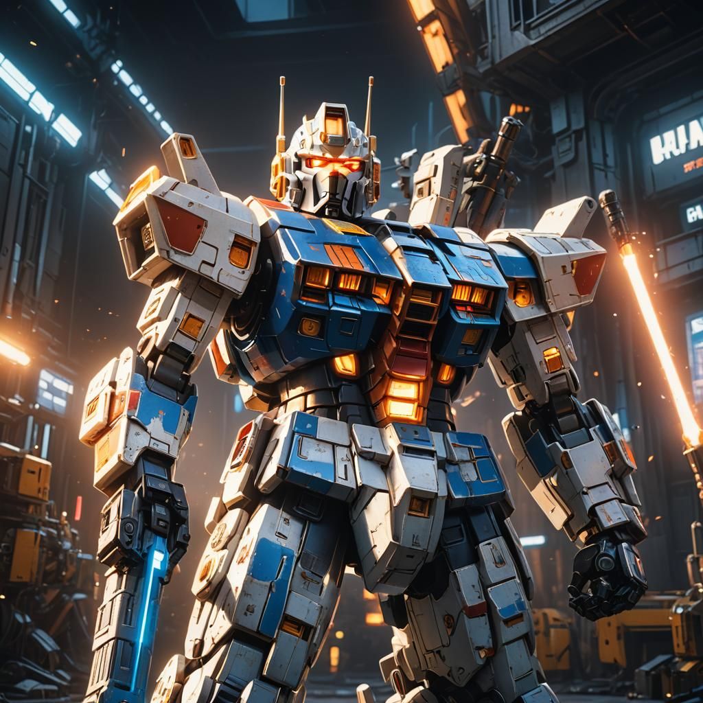 RX-78-2 Gundam with Beam Saber in Matte Painting