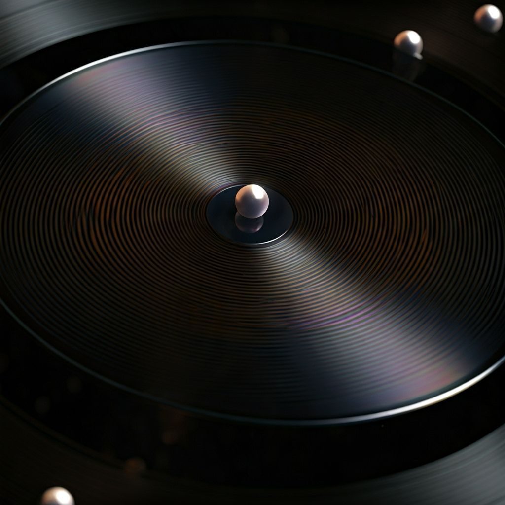 Psychedelic Op Art Vinyl Record with Iridescent Facets