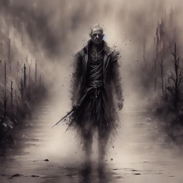 Grimdark Fragmentation: A Dark AI-Generated Image