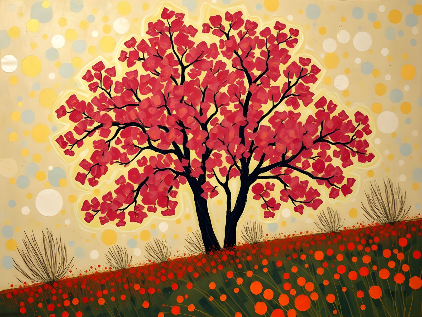The Joyful Tree in Impressionist Style