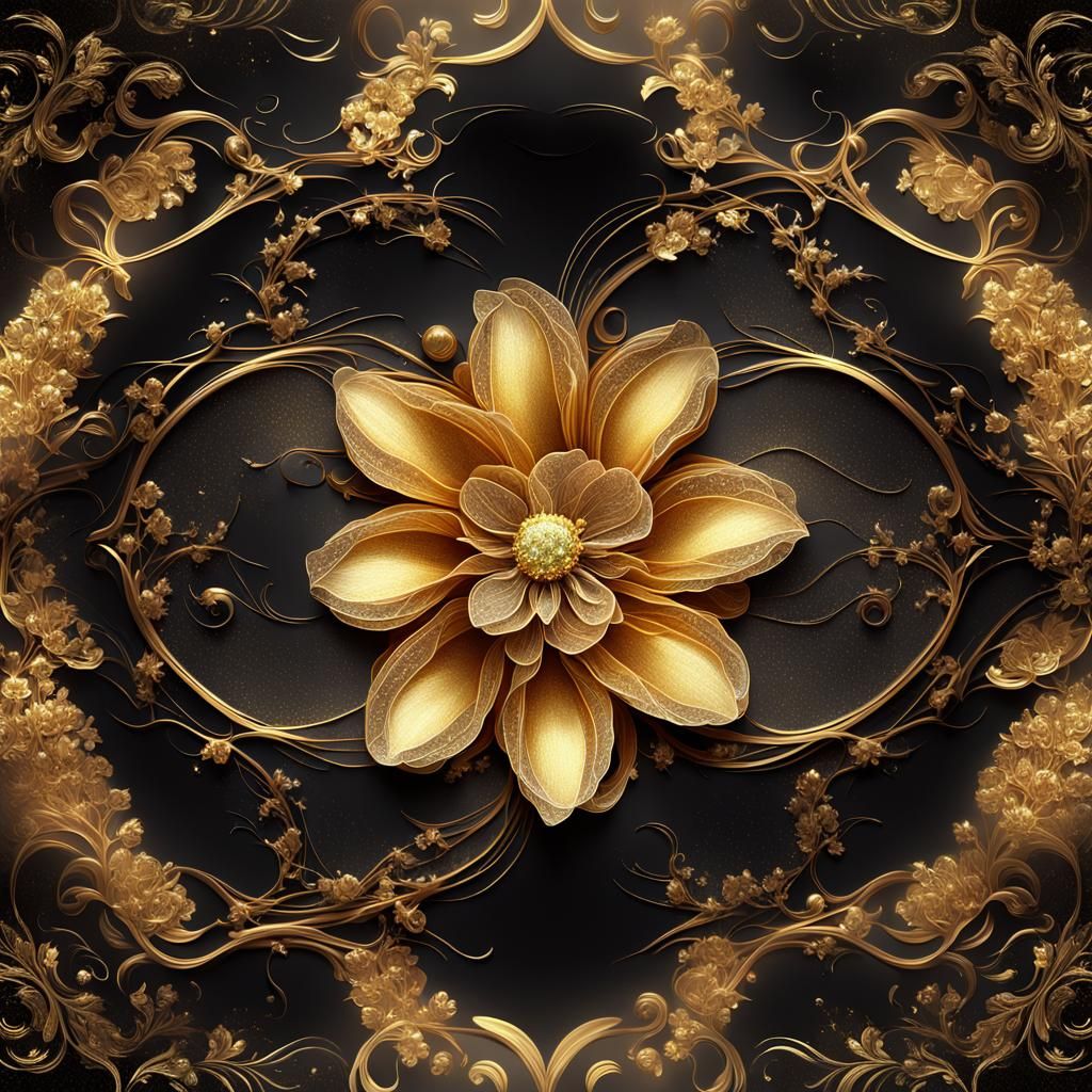 Golden Baroque Blossom in Mystical Setting