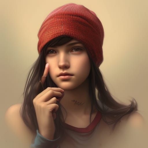 Detailed Portrait of Teenager in Beanie