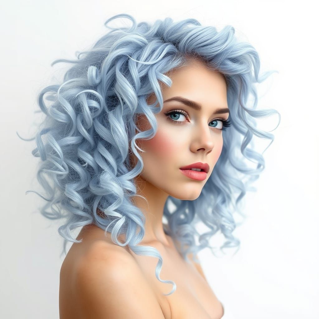 Silver-Haired Woman in Monochromatic Portrait