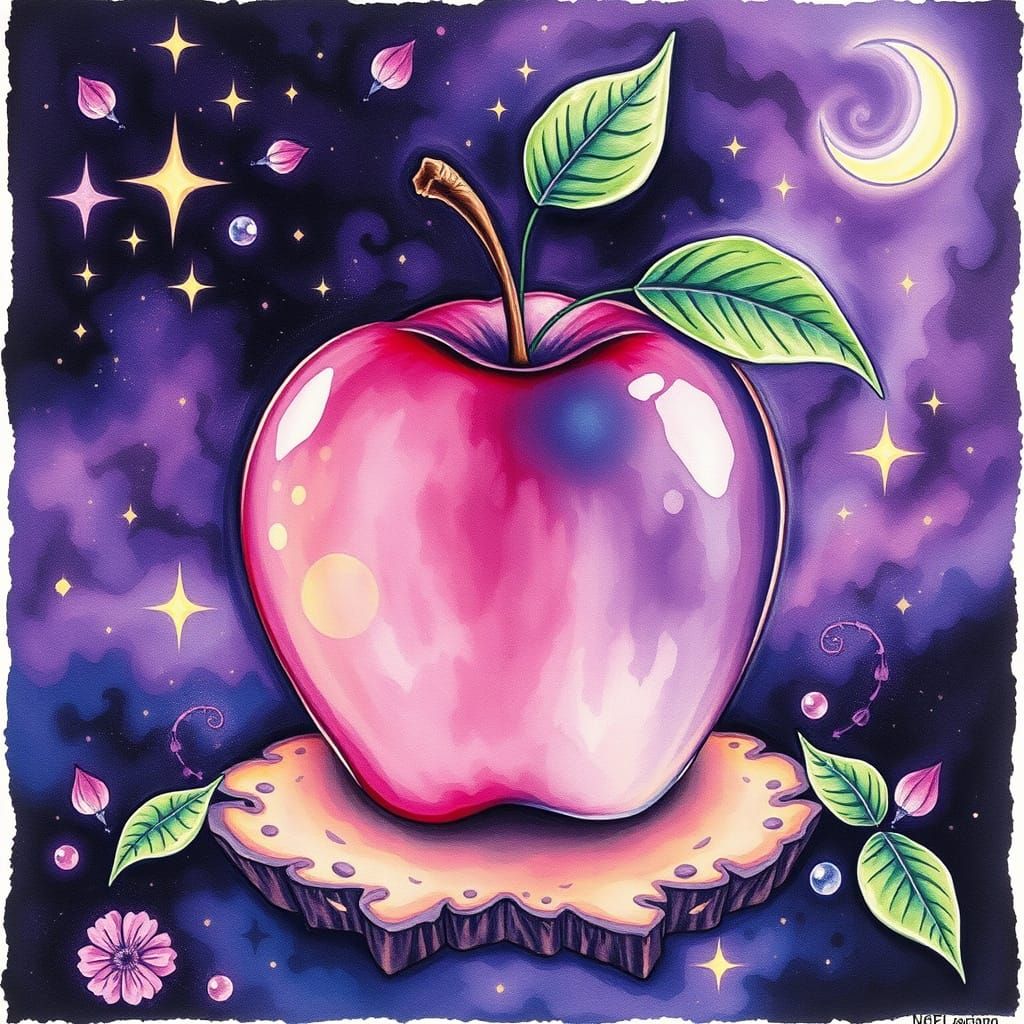 Ethereal Bohemian Newton's Apple in Opulent Amethyst Hues