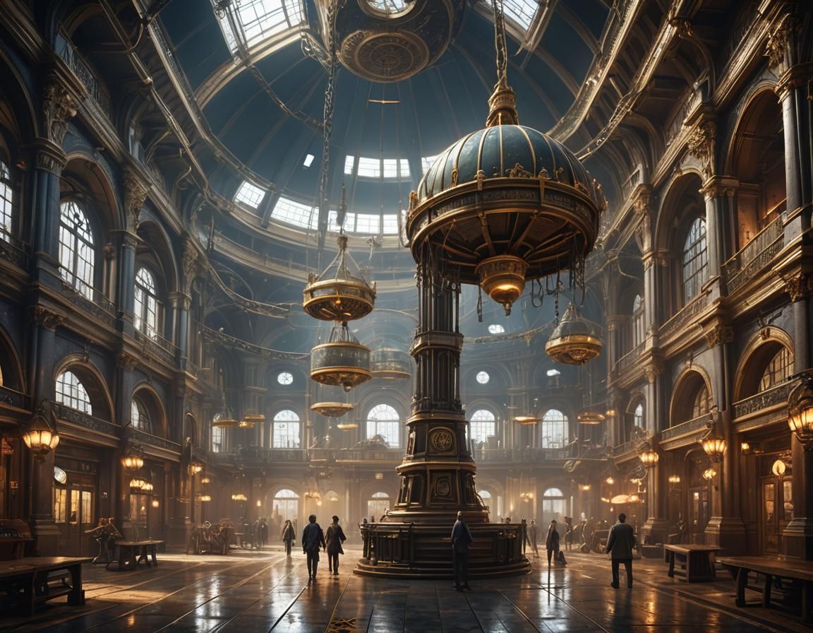 Fantastical Noisy Hall in Detailed Matte Painting