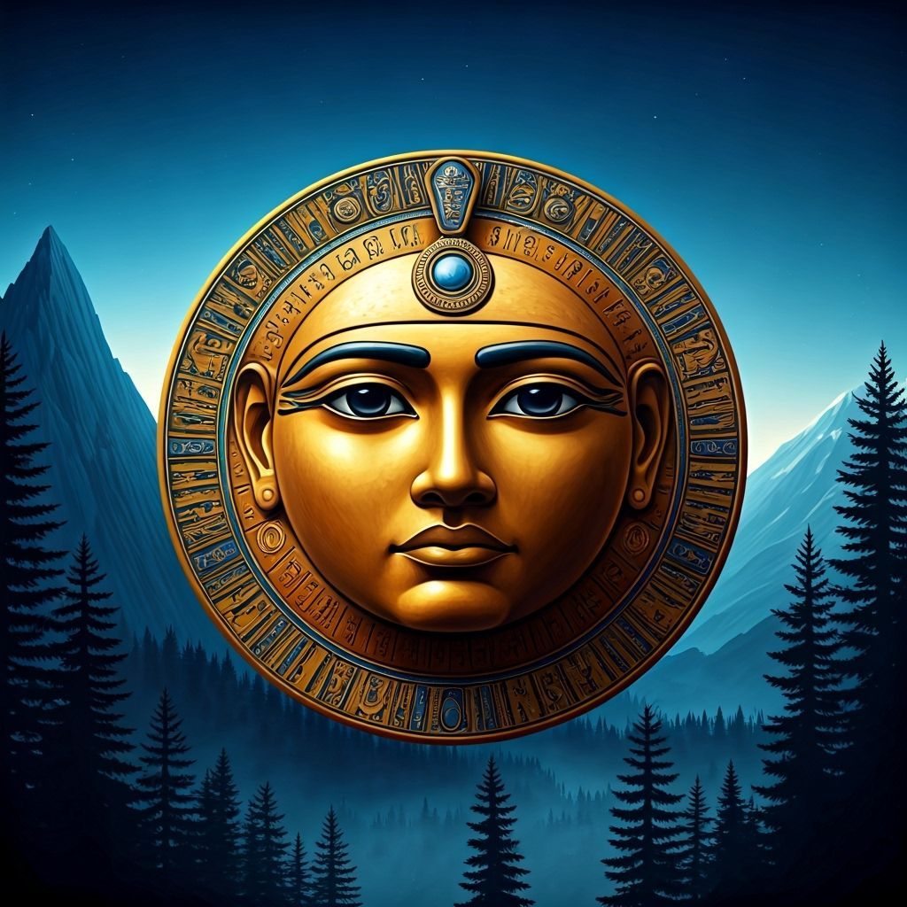Aten Sun Disk Hieroglyph in Surreal Realism