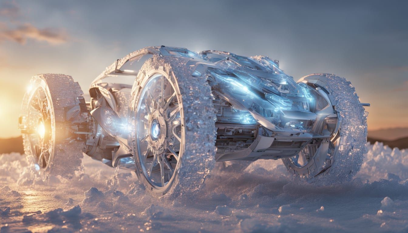 Quantum Sci-Fi Battle: Fire and Ice Beasts