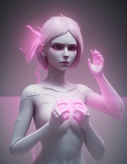 Ghotic woman in pink
