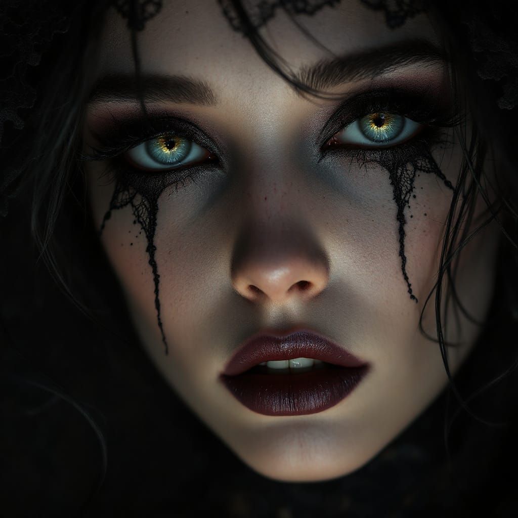 Gothic Woman Portrait with Dark Fantasy Art Style