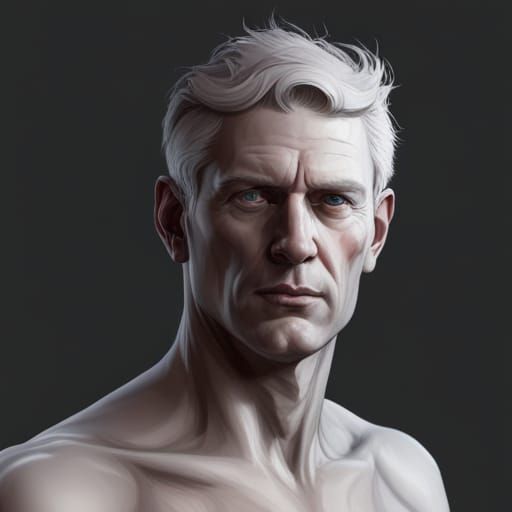 Victorian Man with Ghosts: Hyperdetailed Portrait